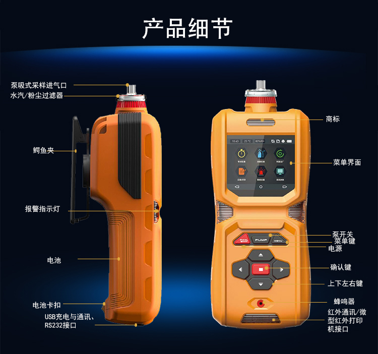 便攜泵吸式三氯化芐氣體檢測報警儀