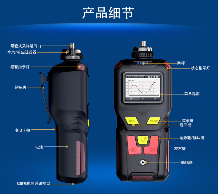 便攜泵吸式苊C12H10氣體檢測報警儀